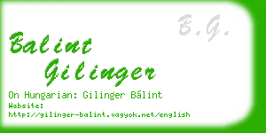 balint gilinger business card